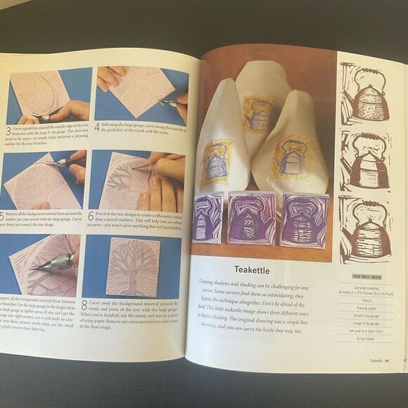 Rubber Stamp Carving Techniques Designs Projects Luann Udell book Wekend Crafts - Picture 8 of 9